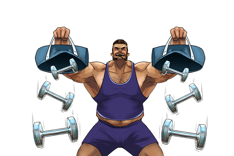 The trainer deployed (diploid) two sets of chrome (two sets of chromosomes) dumbbells for us to work with